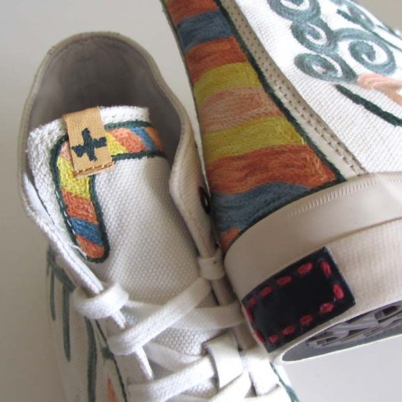 new VISVIM Skagway Canvas Embroidery high-top sneakers 11 - Picture 9 of 11